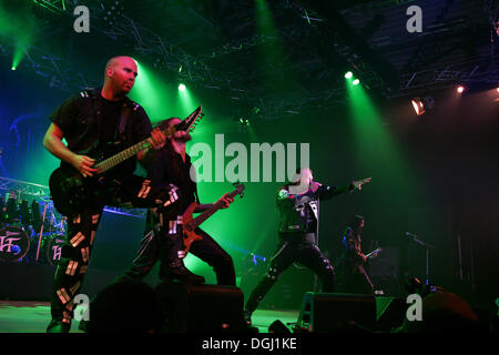 The Swedish power metal band Hammerfall live at the Rocksound Festival in Huttwil, Bern, Switzerland Stock Photo