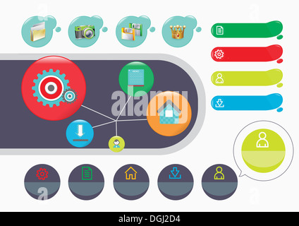 an illustration of different icons Stock Photo