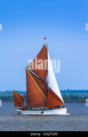 Thames sailing barge Niagara on the  Blackwater. Stock Photo