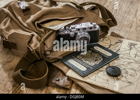 Vintage travel photography concept. Stock Photo