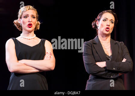 Musical 'Chicago' with Natascha-Cecillia Hill as Velma Kelly and Adriana De Toffol as Matron Mama Morton, live performance Stock Photo