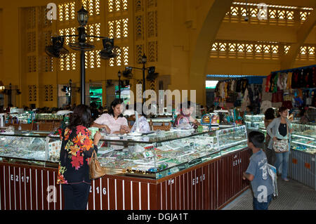 Jewellery stall in the central market, Phnom Penh, Cambodia, Southeast Asia Stock Photo