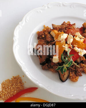 Meat and vegetable bake, Turkey. Stock Photo