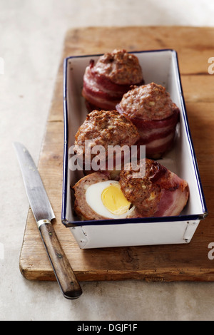 Homemade scotch eggs Stock Photo