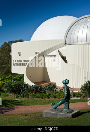 The Statue of Konstantin Tsiolkovsky, the Father of Cosmonautics situated outside the Sir Thomas Brisbane Planetarium in the Bri Stock Photo