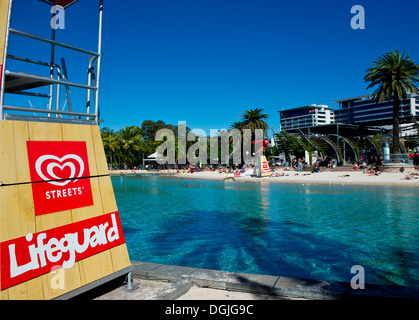 Streets Beach on South Bank in Brisbane in Queensland. Stock Photo