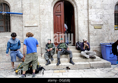 On the edge of the Good Friday procession, Jerusalem, Yerushalayim, Israel, Middle East Stock Photo