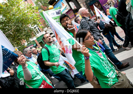 October 17th 2013. Teachers demonstrate against proposed changes to pensions Stock Photo