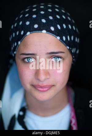 Portrait of a Beautiful Young Kurdish Syrian Woman at Qalaat Samaan in ...