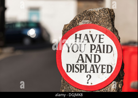 A sign in a car park. Stock Photo