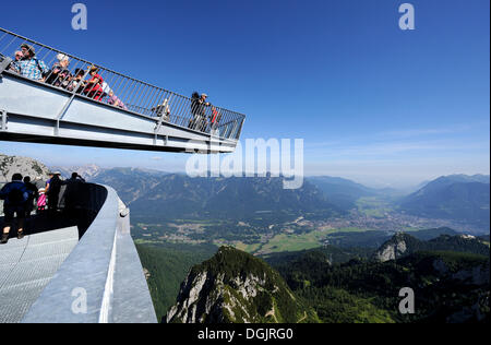 AlpspiX, viewing platform at the Alpspitze railway, hill station, Mt Alpspitze, Wetterstein range, Garmisch-Partenkirchen Stock Photo