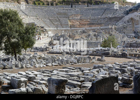 Great Theatre, ancient city of Ephesus, Efes, UNESCO World Heritage Site, Aegean Sea, Turkey Stock Photo