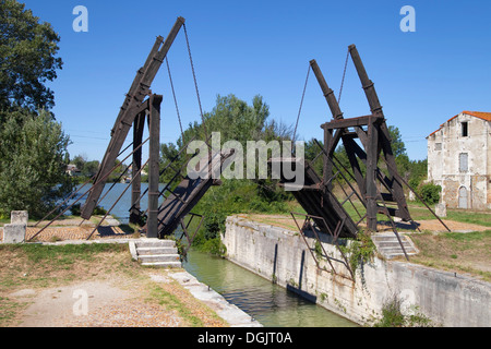 Pont Langlois, a drawbridge in Arles, Provence, France. Stock Photo