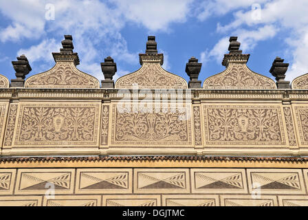 Schwarzenberg Palace, detail of Sgraffito on the facade, Prague, Czech Repuplik, Europe Stock Photo