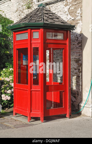 Phone booth, Buckingham Street, historic gold mining town of Arrowtown, South Island, New Zealand