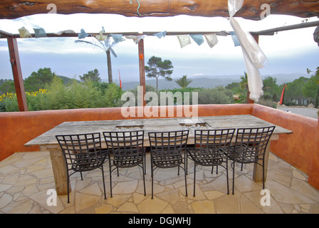 Buddha House, a fasting and retirement beautiful house in the mountains of San Juan, Ibiza, Spain Stock Photo