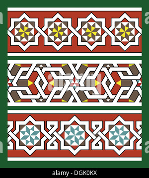 Set of Arabic Seamless Borders Stock Photo