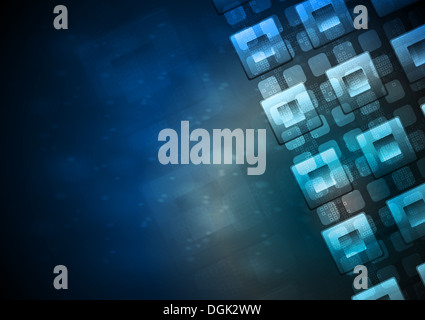 Dark blue background with squares. Eps 10 vector Stock Photo