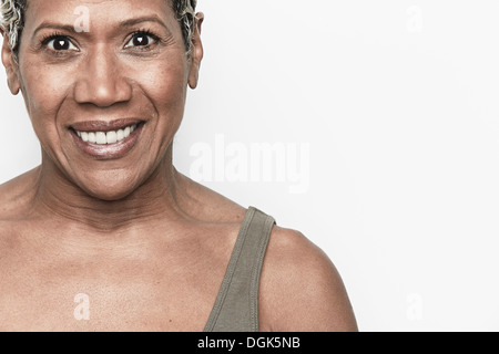Cropped portrait of senior woman Stock Photo