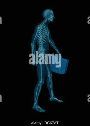 Transparent man carrying a briefcase Stock Photo