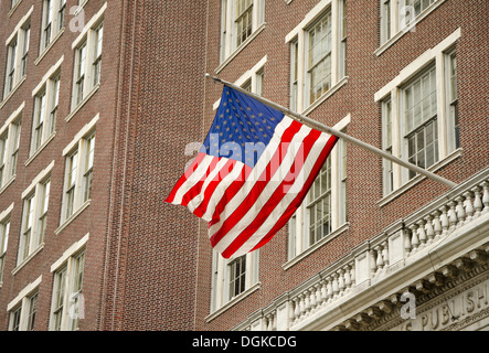 American flag on a building in Philadelphia. Pennsylvania. United states, USA. Stock Photo