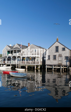 Old North Wharf on Nantucket Island. Stock Photo