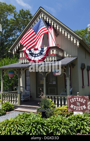 Gingerbread Cottage Museum in the campgrounds at Oak Bluffs. Stock Photo