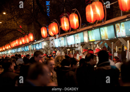 Donghuamen Night Market (nighttime snack street) located in the northern end of Wangfujing in Beijing, China Stock Photo