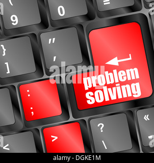 Problem And Solution Button Solution concept. Word Solution on button of computer keyboard. 3d ...