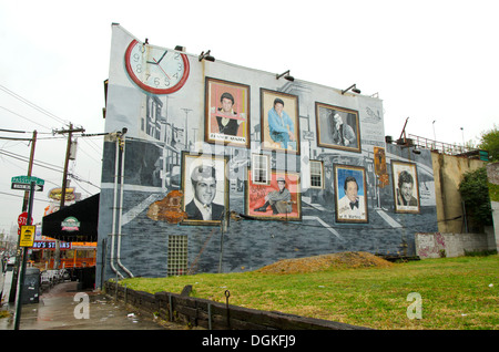 South 9th Street, outdoor Mural at South 9th Street, highlights celebrities, East Passyunk, Philadelphia, Pennsylvania. USA Stock Photo