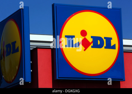 Lidl company emblem  icon logo Lidl mark Stock Photo