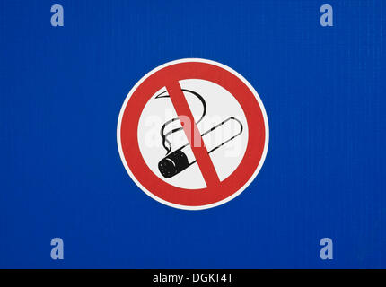 No smoking sign on a blue surface Stock Photo