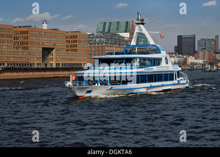 Ship on a great harbour cruise, Port of Hamburg, Elbe river, Hamburg Stock Photo