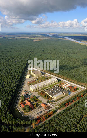 Gorleben intermediate storage facility, aerial view, Gorleben, Lower Saxony, Germany Stock Photo