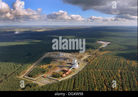 Pilot mine, Gorleben, aerial view, Gorleben, Lower Saxony, Germany Stock Photo