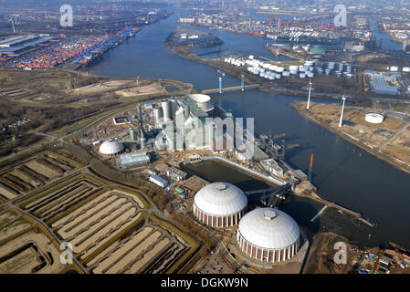 Aerial view, Moorburg power plant, Moorburg, Hamburg, Hamburg, Germany Stock Photo