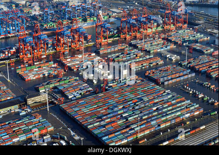 EUROGATE Container Terminal Hamburg, centrally located in Port Waltershofer, Hamburg, Hamburg, Hamburg, Germany Stock Photo