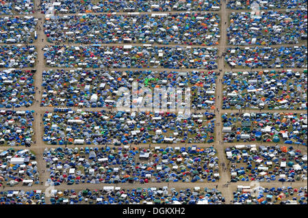Aerial view, Hurricane Festival, camping site, Scheeßel, Lower Saxony, Germany Stock Photo
