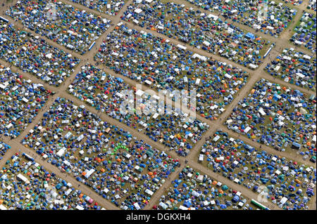 Aerial view, Hurricane Festival, camping site, Scheeßel, Lower Saxony, Germany Stock Photo