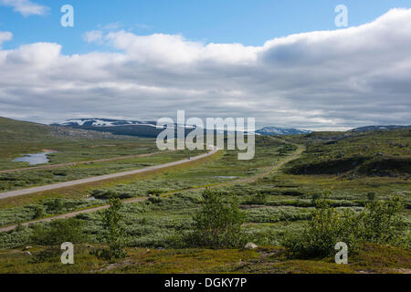 Vast landscape at the Arctic Circle, European route E6, next to the old road, Polarkreis, Nordland, Northern Norway, Norway Stock Photo