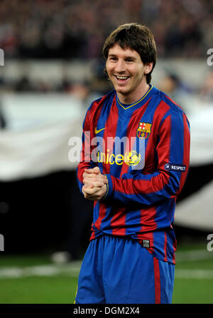 Lionel Messi, FC Barcelona, laughing Stock Photo