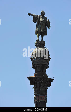 Columbus monument, Monumento a Colón, Barcelona, Catalonia, Spain, Europe Stock Photo