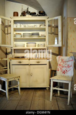 Antique kitchen cabinet, Museum House, Loisium World of Wine, Langenlois, Kamptal, UNESCO World Cultural Heritage Site in Wachau Stock Photo