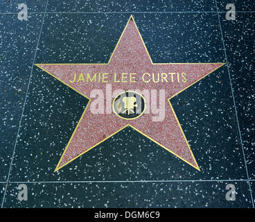 Terrazzo star for the actress Jamie Lee Curtis, film category, Walk of Fame, Hollywood Boulevard, Hollywood, Los Angeles