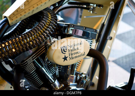Detail view of a Harley Davidson custom bike Stock Photo