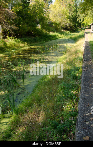 Delaware Canal Towpath at New Hope, Pennsylvania. United states Stock Photo