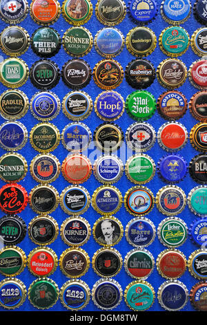 Different types of beer bottle caps Stock Photo