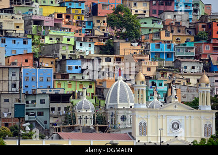 Colourful houses on the Cerro del Carmen, Guayaquil, Ecuador, South America Stock Photo