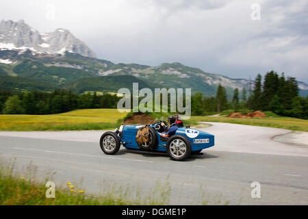 Vintage Car Rally, Kitzbuehel Alpine Rally 2012, Grossglockner High Alpine Road, Bugatti T 51, built in 1931, Kitzbühel, Tyrol Stock Photo