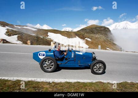 Vintage Car Rally, Kitzbuehel Alpine Rally 2012, Grossglockner High Alpine Road, Bugatti T 51, built in 1931, Grossglockner Stock Photo
